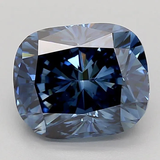 3.46ct Cushion modified Lab Grown Diamond (Colour Fancy Deep Blue, Clarity VS1, Cut GD, IGI Certified)