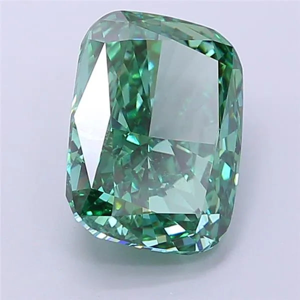 3.46ct Cushion modified Lab Grown Diamond (Colour Fancy Vivid Green, Clarity VVS2, IGI Certified)