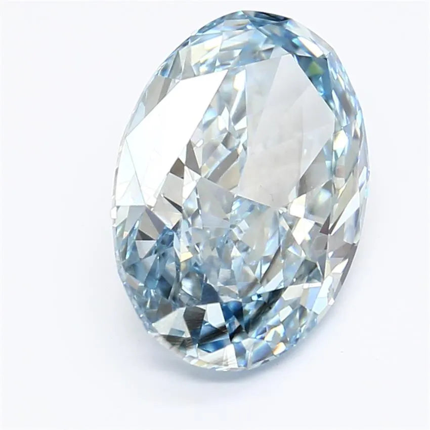 3.46ct Oval Lab Grown Diamond (Colour Fancy Intense Blue, Clarity VS2, IGI Certified)