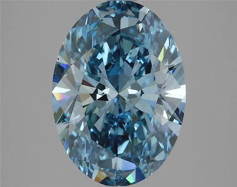 3.47ct Oval Lab Grown Diamond (Colour Fancy Vivid Blue, Clarity VS2, IGI Certified)