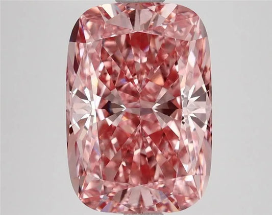 3.48ct Cushion brilliant Lab Grown Diamond (Colour Fancy Vivid Pink, Clarity VVS2, IGI Certified)