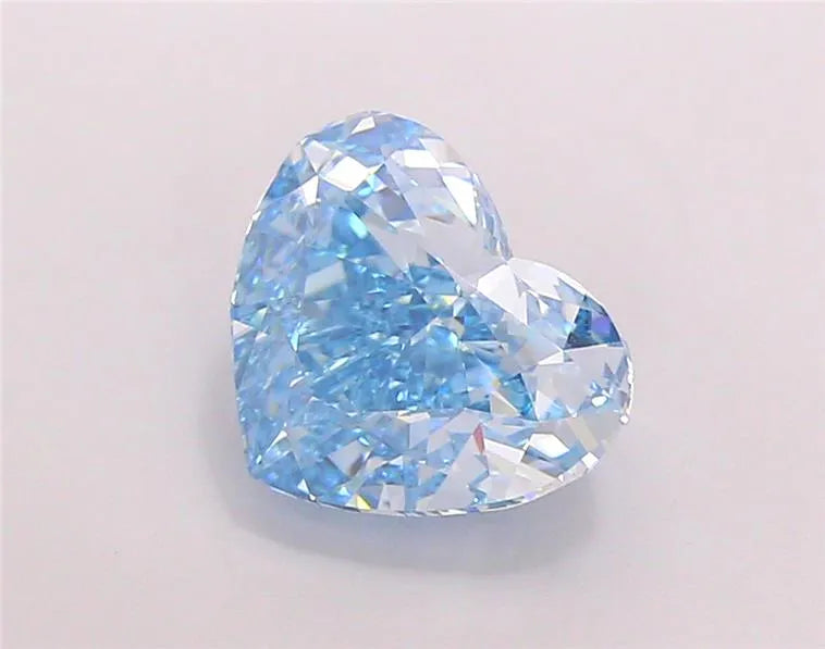 3.49ct Heart Lab Grown Diamond (Colour Fancy Vivid Blue, Clarity VVS2, IGI Certified)