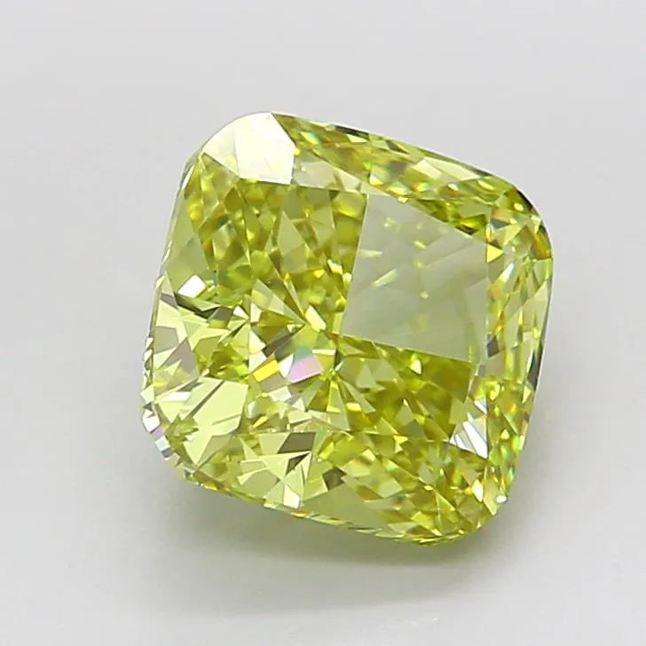 3.50ct Cushion modified Lab Grown Diamond (Colour Fancy Intense Yellow, Clarity VVS2, IGI Certified)