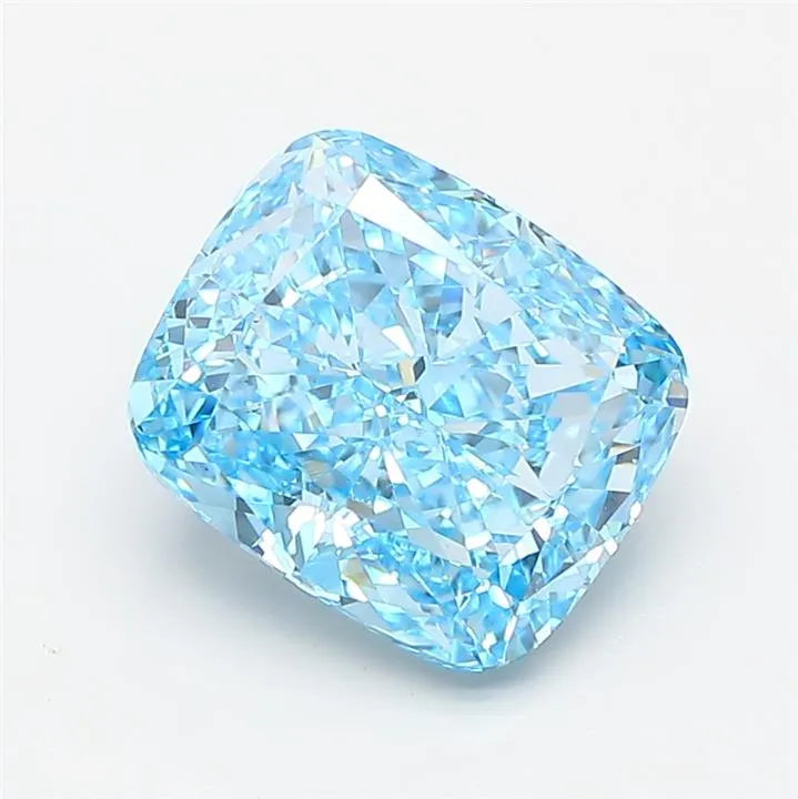 3.50ct Cushion modified Lab Grown Diamond (Colour Fancy Vivid Blue, Clarity VS1, IGI Certified)