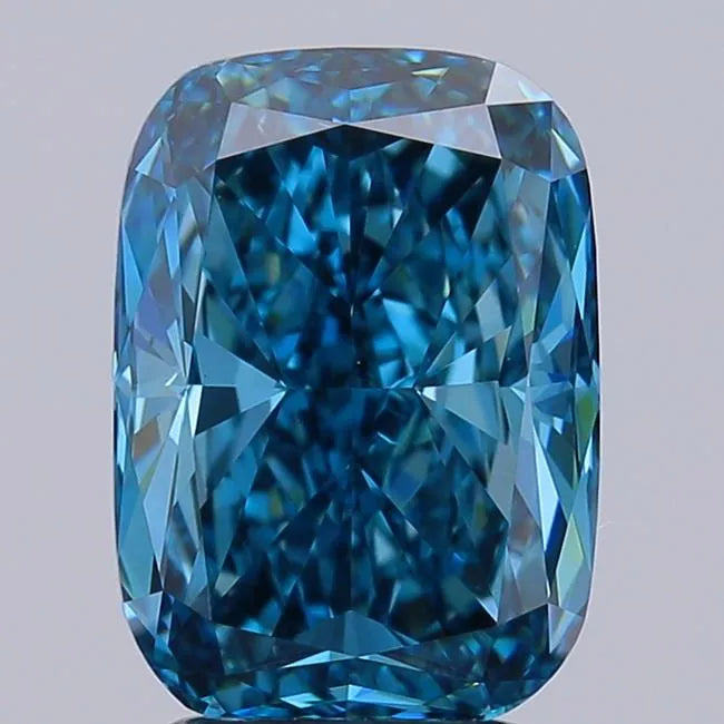 3.50ct Cushion modified Lab Grown Diamond (Colour Fancy Vivid Blue, Clarity VS1, IGI Certified)