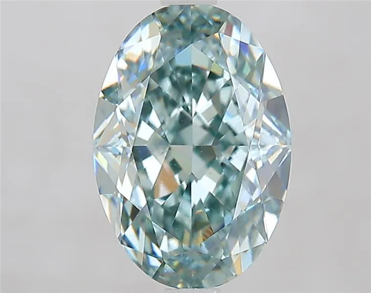 3.50ct Oval Lab Grown Diamond (Colour Fancy Intense Blue Green, Clarity VS1, IGI Certified)