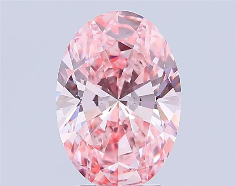 3.50ct Oval Lab Grown Diamond (Colour Fancy Intense Pink, Clarity VS1, IGI Certified)