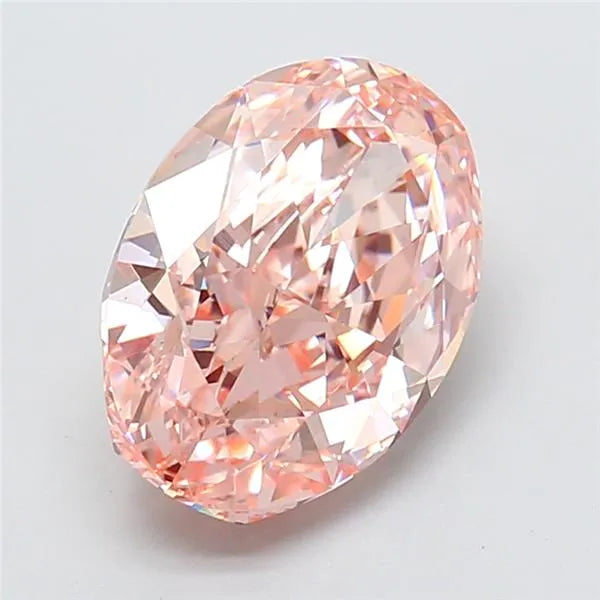 3.50ct Oval Lab Grown Diamond (Colour Fancy Orangey Pink, Clarity VS1, IGI Certified)