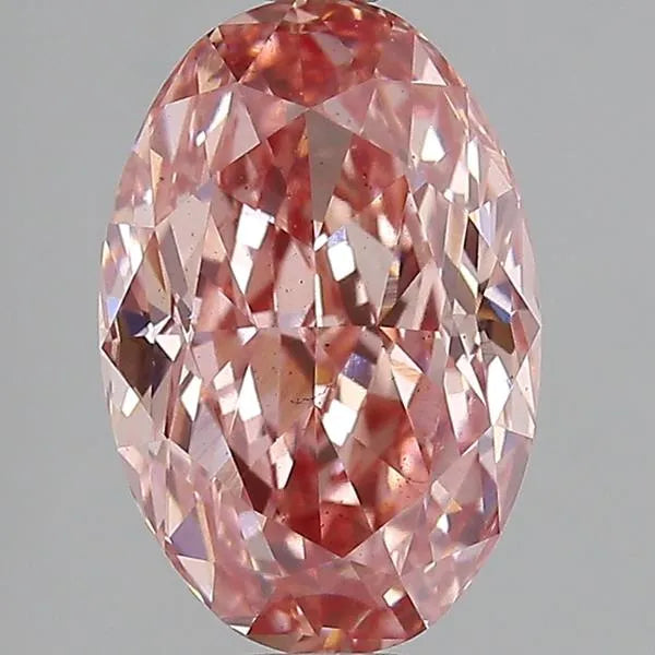 3.50ct Oval Lab Grown Diamond (Colour Fancy Vivid Pink, Clarity SI1, IGI Certified)