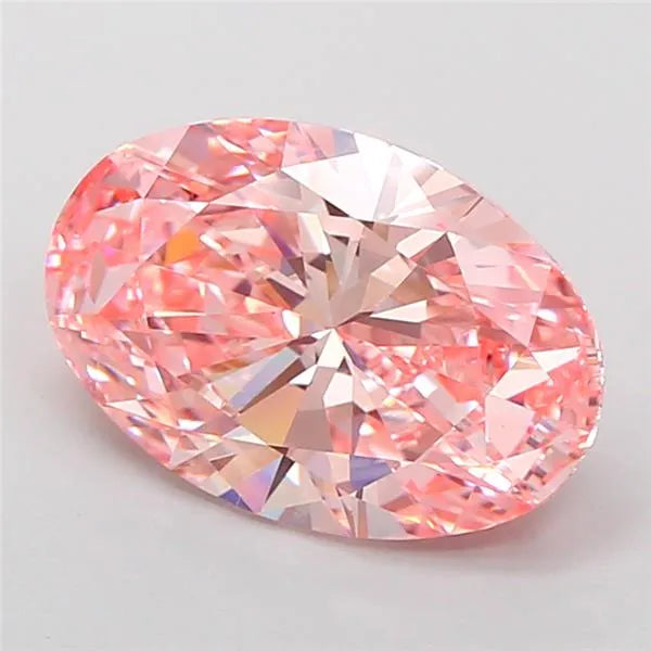 3.50ct Oval Lab Grown Diamond (Colour Fancy Vivid Pink, Clarity VVS2, IGI Certified)