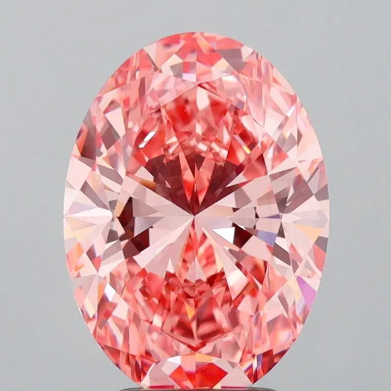 3.50ct Oval Lab Grown Diamond (Colour Fancy Vivid Pink, Clarity VVS2, IGI Certified)