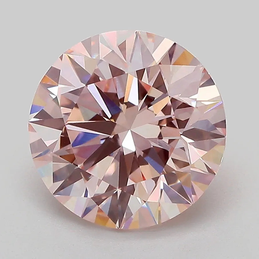 3.50ct Round Lab Grown Diamond (Colour Fancy Intense Pink, Clarity VVS2, Cut ID, IGI Certified)