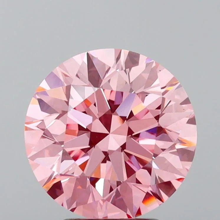 3.50ct Round Lab Grown Diamond (Colour Fancy Vivid Pink, Clarity VS2, Cut EX, IGI Certified)