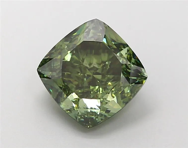 3.51ct Cushion modified Lab Grown Diamond (Colour Fancy Vivid Green, Clarity VS1, IGI Certified)
