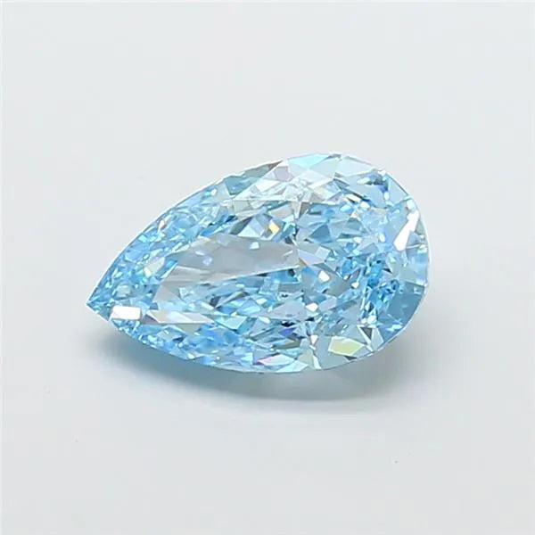 3.51ct Pear Lab Grown Diamond (Colour Fancy Vivid Blue, Clarity VVS2, IGI Certified)