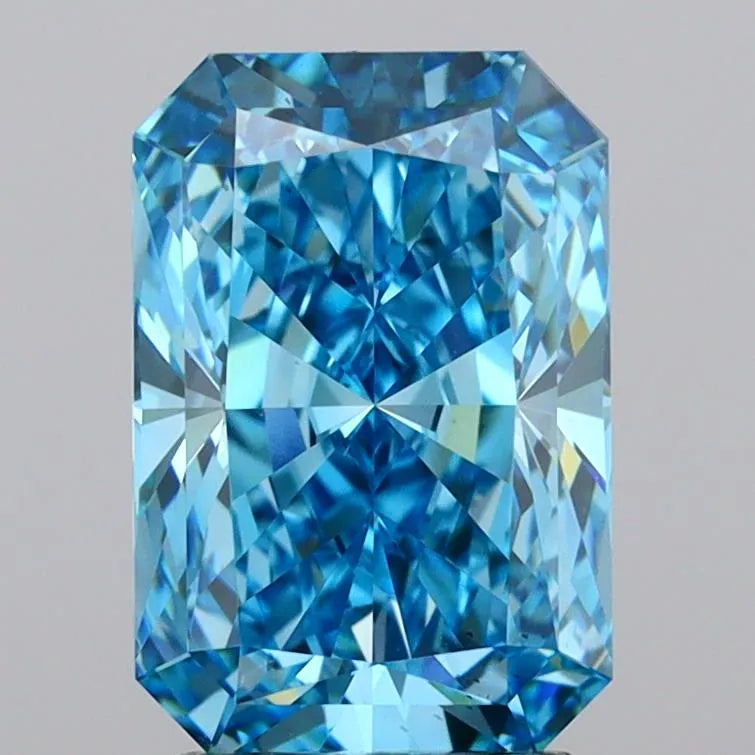 3.51ct Radiant Lab Grown Diamond (Colour Fancy Vivid Blue, Clarity VS2, IGI Certified)