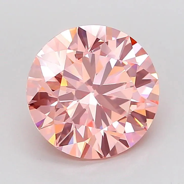 3.51ct Round Lab Grown Diamond (Colour Fancy Intense Pink, Clarity VS1, Cut ID, IGI Certified)