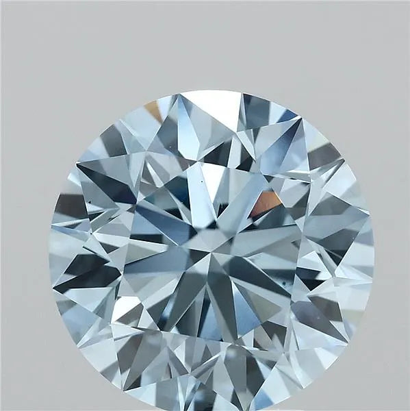 3.51ct Round Lab Grown Diamond (Colour Fancy Vivid Blue, Clarity VS1, Cut EX, IGI Certified)