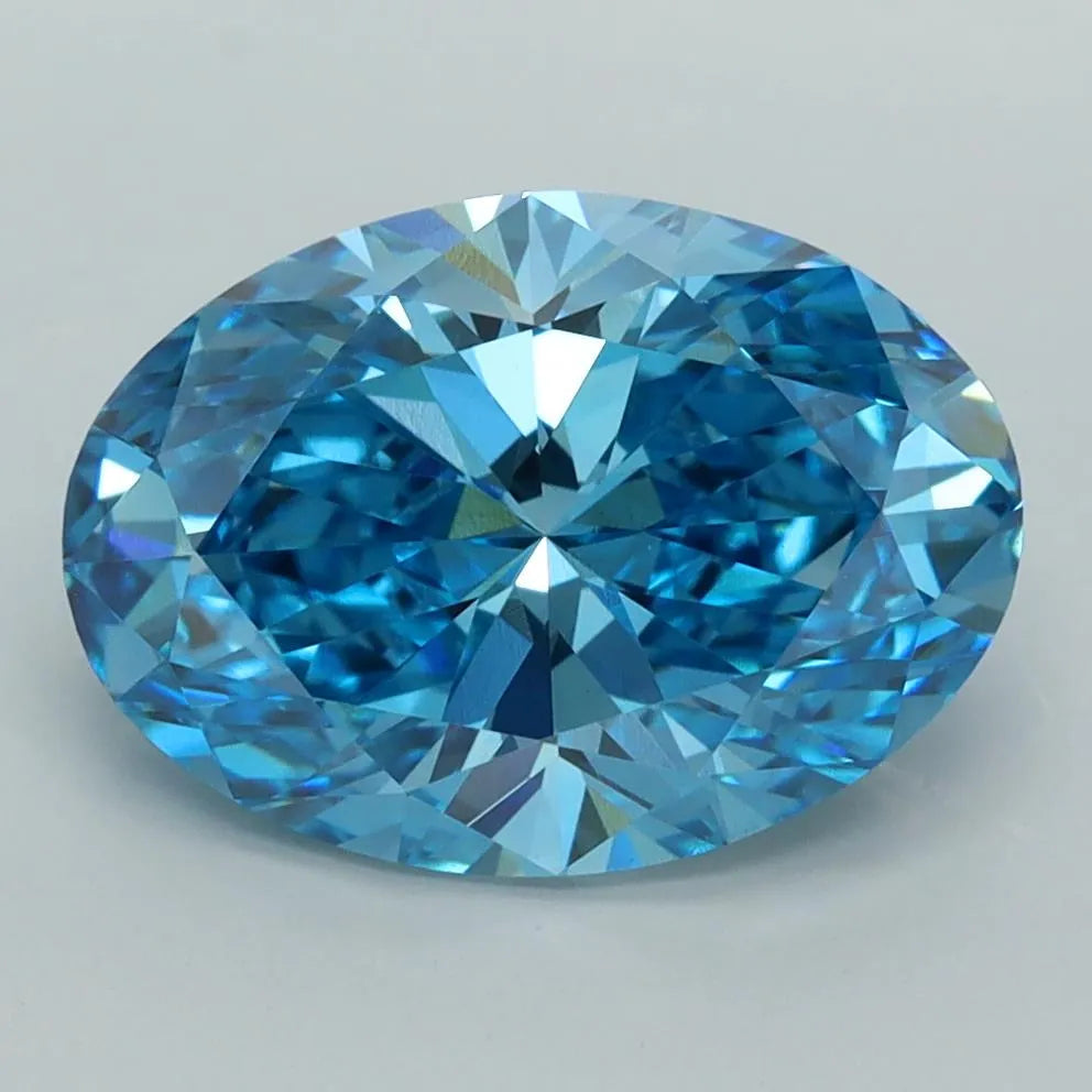 3.52ct Oval Lab Grown Diamond (Colour Fancy Vivid Blue, Clarity VVS2, IGI Certified)