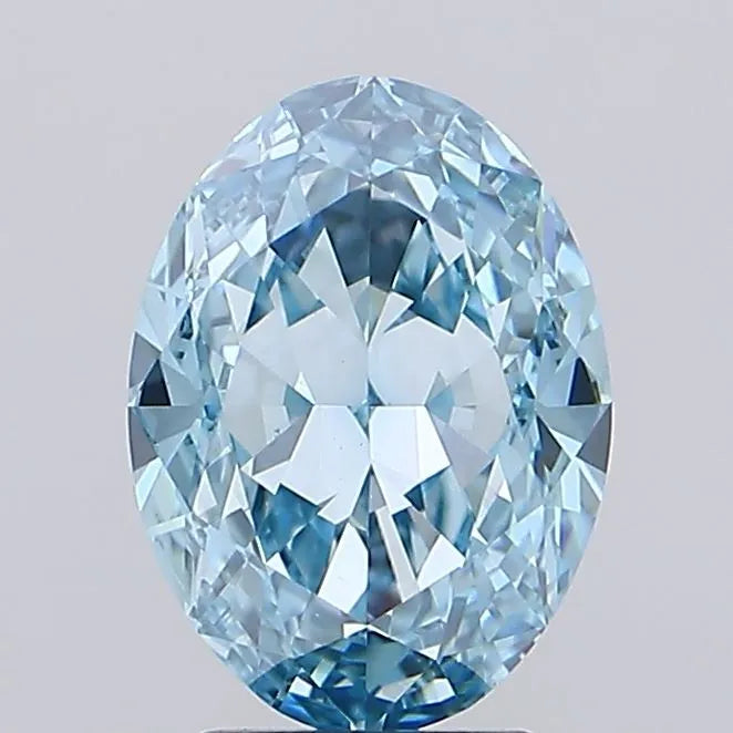 3.52ct Oval Lab Grown Diamond (Colour Fancy Vivid Blue, Clarity VVS2, IGI Certified)