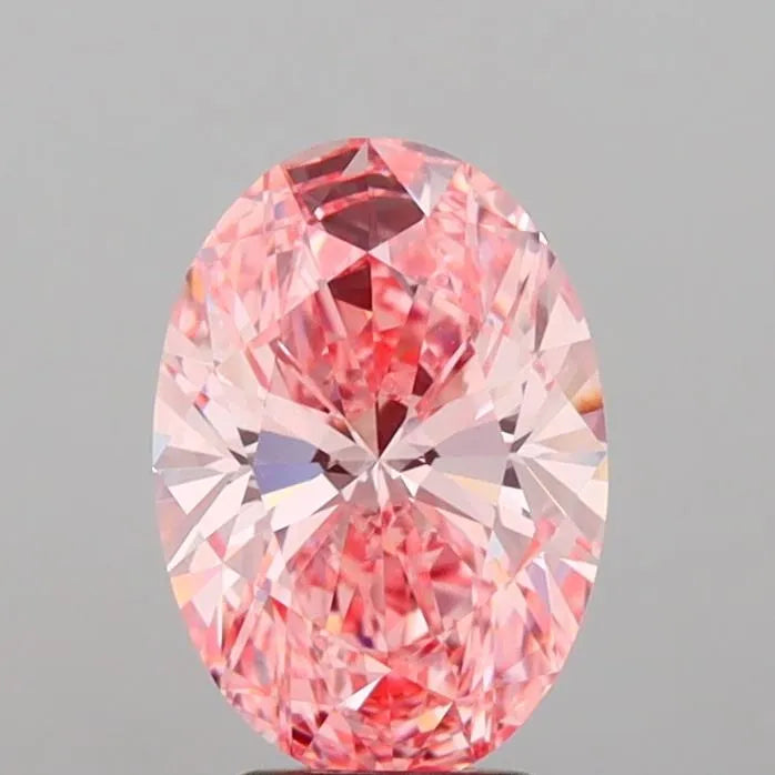 3.52ct Oval Lab Grown Diamond (Colour Fancy Vivid Pink, Clarity VVS2, IGI Certified)