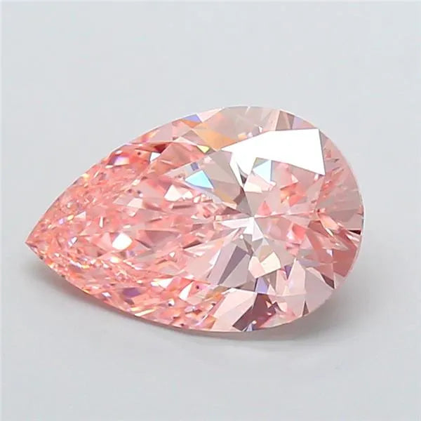 3.52ct Pear Lab Grown Diamond (Colour Fancy Vivid Pink, Clarity VS2, IGI Certified)