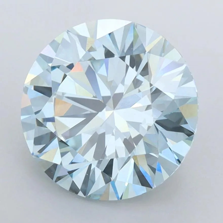 3.52ct Round Lab Grown Diamond (Colour Fancy Intense Greenish Blue, Clarity VVS2, Cut ID, IGI Certified)