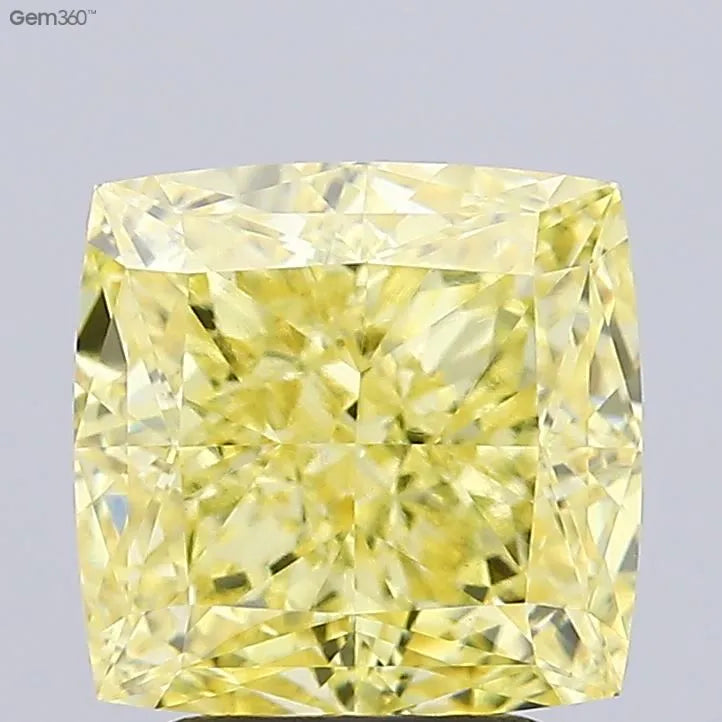 3.53ct Cushion modified Lab Grown Diamond (Colour Fancy Intense Yellow, Clarity VVS2, IGI Certified)