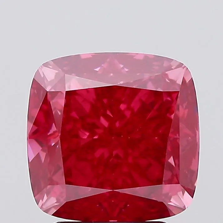3.53ct Cushion modified Lab Grown Diamond (Colour Fancy Vivid Pink, Clarity VS1, IGI Certified)