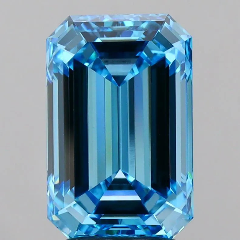3.53ct Emerald Lab Grown Diamond (Colour Fancy Vivid Blue, Clarity VVS2, IGI Certified)