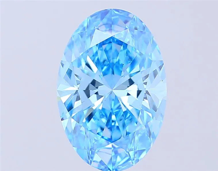 3.53ct Oval Lab Grown Diamond (Colour Fancy Vivid Blue, Clarity VS1, IGI Certified)