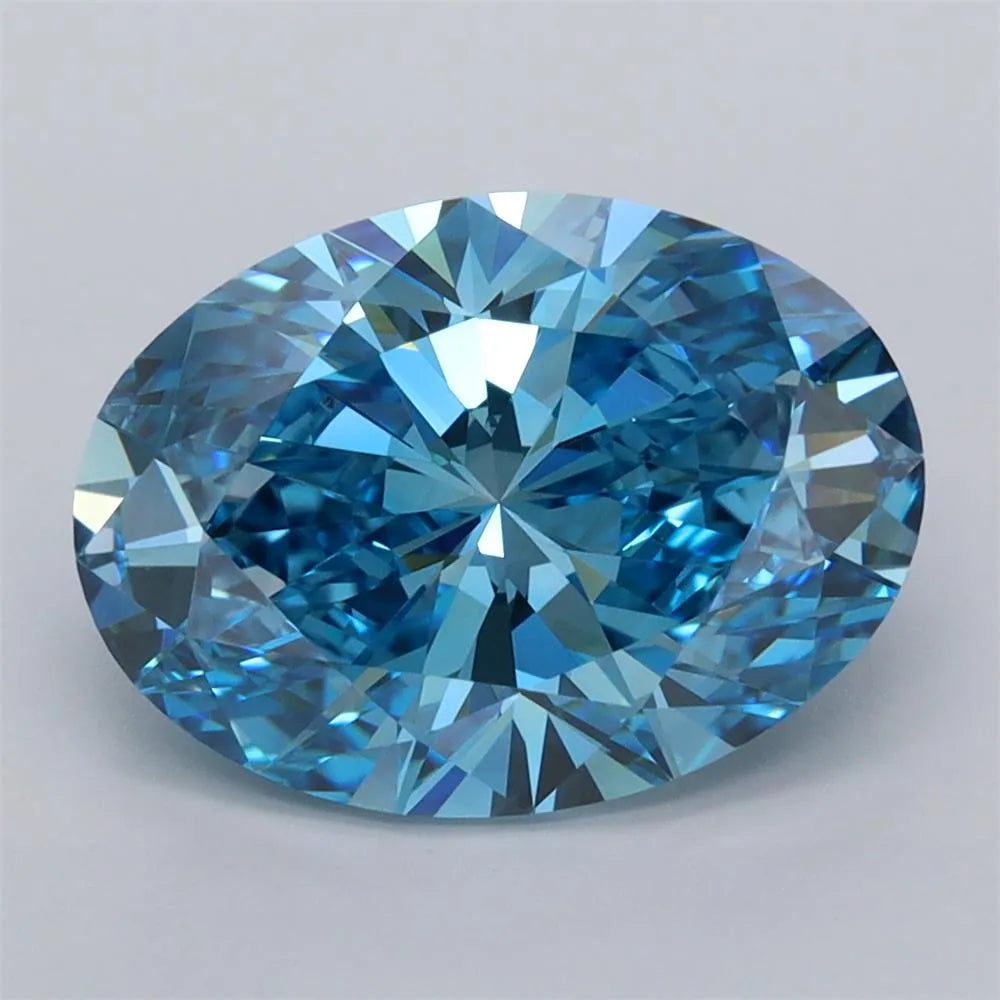 3.53ct Oval Lab Grown Diamond (Colour Fancy Vivid Blue, Clarity VVS2, IGI Certified)