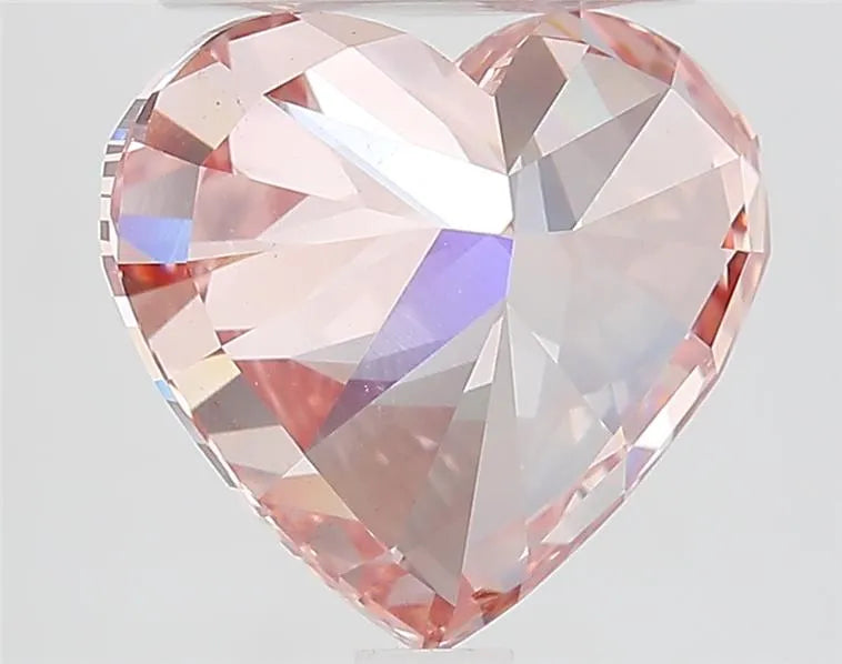 3.54ct Heart Lab Grown Diamond (Colour Fancy Vivid Brownish Pink, Clarity VVS2, IGI Certified)