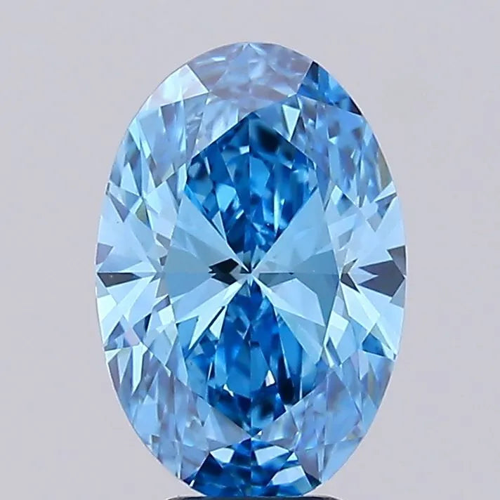 3.54ct Oval Lab Grown Diamond (Colour Fancy Vivid Blue, Clarity VS1, IGI Certified)