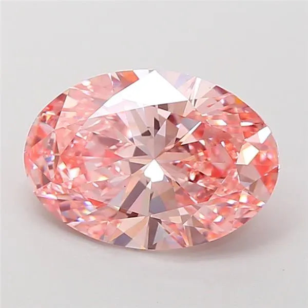 3.54ct Oval Lab Grown Diamond (Colour Fancy Vivid Pink, Clarity VS1, IGI Certified)