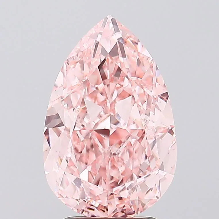 3.54ct Pear Lab Grown Diamond (Colour Fancy Vivid Pink, Clarity VS1, IGI Certified)