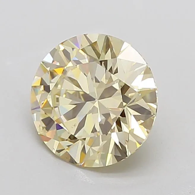 3.54ct Round Lab Grown Diamond (Colour Fancy Light Yellow, Clarity VS2, Cut ID, IGI Certified)