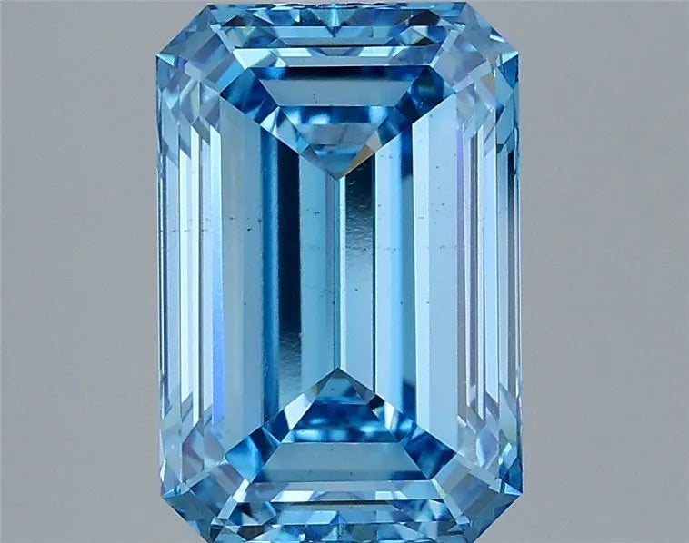 3.55ct Emerald Lab Grown Diamond (Colour Fancy Vivid Blue, Clarity VS1, IGI Certified)