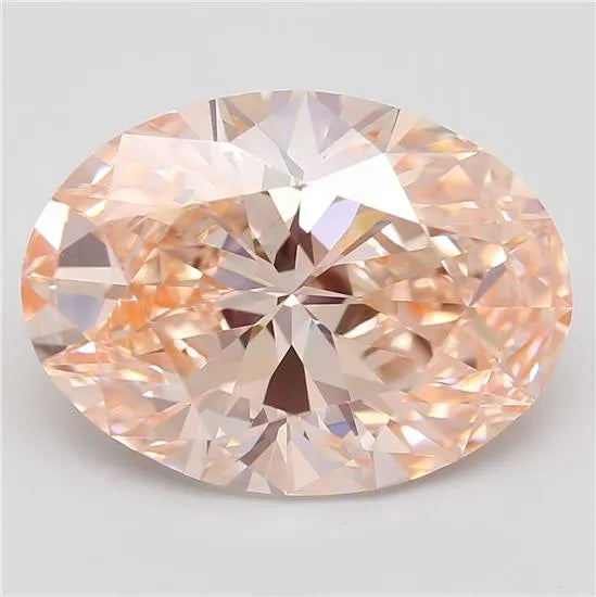 3.55ct Oval Lab Grown Diamond (Colour Fancy Intense Orangey Pink, Clarity VVS2, IGI Certified)