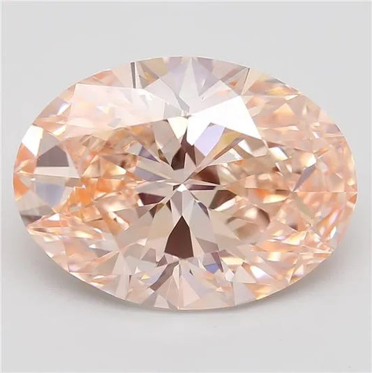 3.55ct Oval Lab Grown Diamond (Colour Fancy Intense Orangey Pink, Clarity VVS2, IGI Certified)