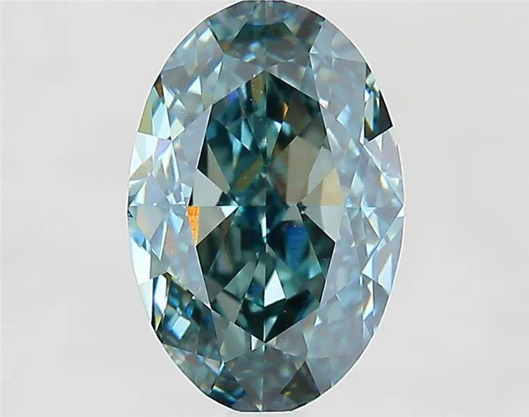 3.55ct Oval Lab Grown Diamond (Colour Fancy Vivid Blue Green, Clarity VS1, IGI Certified)