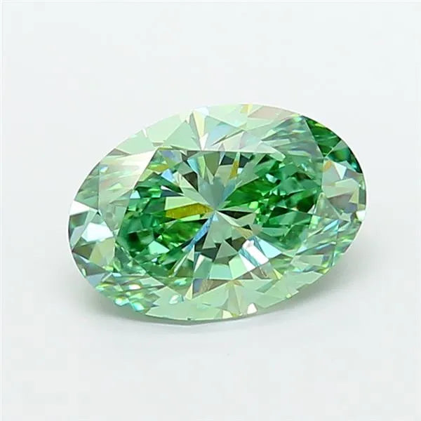 3.55ct Oval Lab Grown Diamond (Colour Fancy Vivid Green, Clarity VS1, IGI Certified)