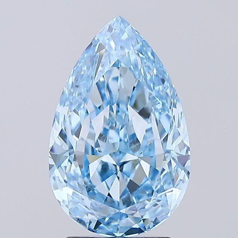 3.56ct Pear Lab Grown Diamond (Colour Fancy Vivid Blue, Clarity VVS2, IGI Certified)