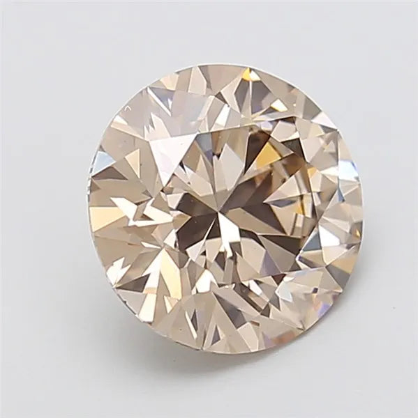 3.56ct Round Lab Grown Diamond (Colour Very Light Brown, Clarity VS1, Cut ID, IGI Certified)