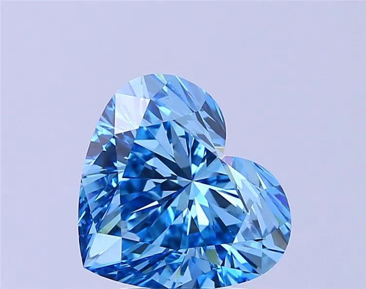 3.57ct Heart Lab Grown Diamond (Colour Fancy Vivid Blue, Clarity VS2, IGI Certified)