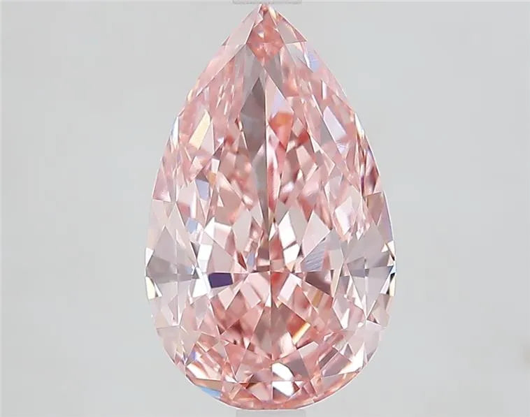 3.57ct Pear Lab Grown Diamond (Colour Fancy Vivid Pink, Clarity VVS2, IGI Certified)