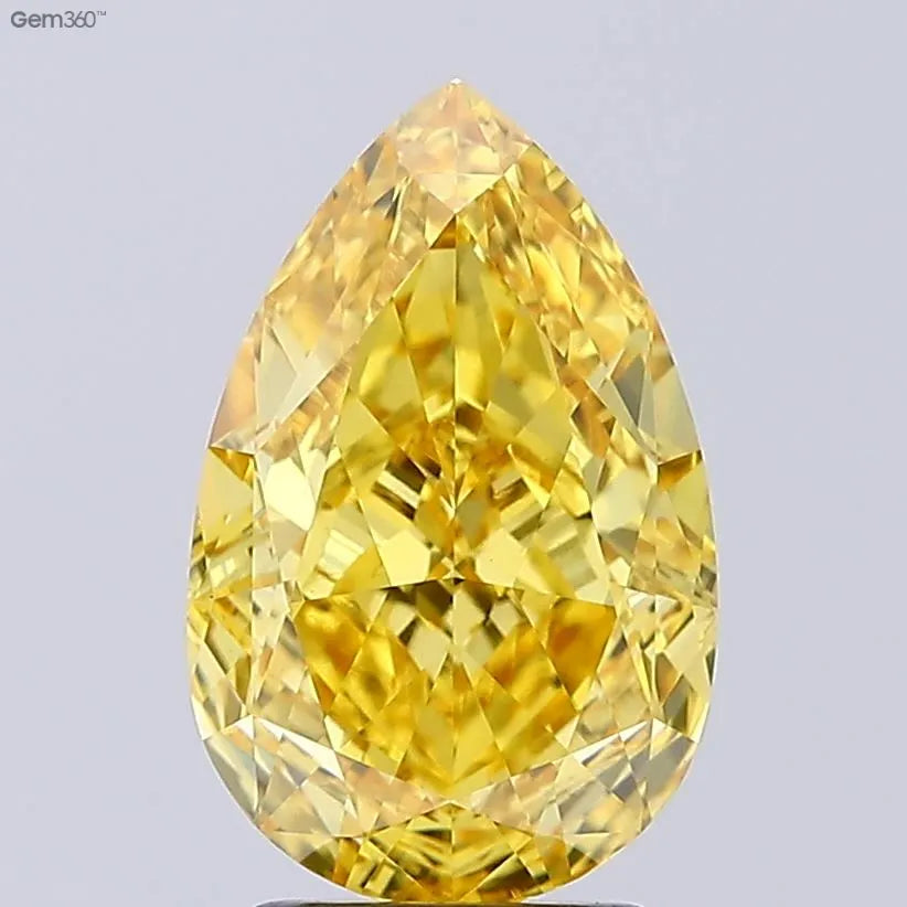 3.57ct Pear Lab Grown Diamond (Colour Fancy Vivid Yellow, Clarity VS1, IGI Certified)