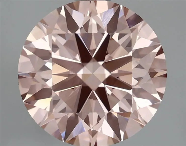3.57ct Round Lab Grown Diamond (Colour Fancy Vivid Pink, Clarity VVS2, Cut ID, IGI Certified)