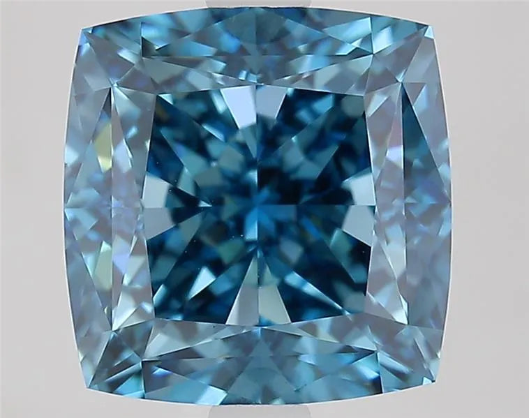 3.58ct Cushion modified Lab Grown Diamond (Colour Fancy Vivid Blue, Clarity VVS2, IGI Certified)