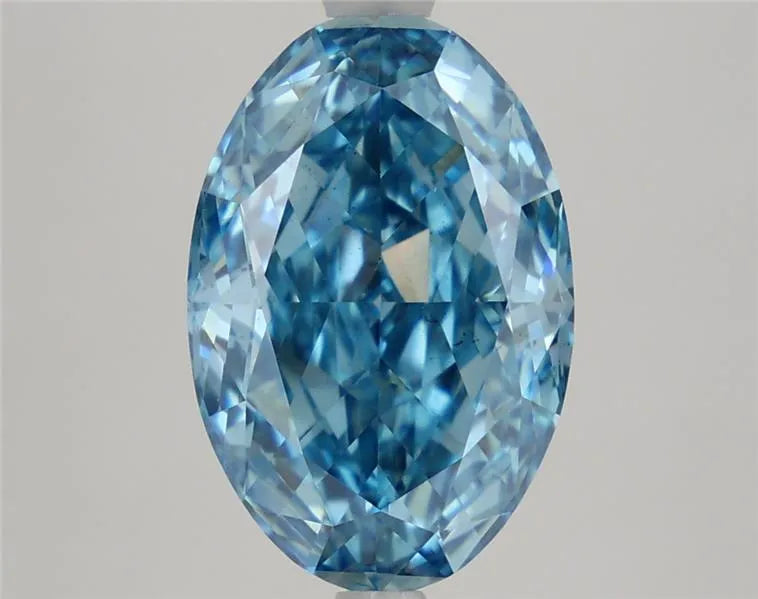 3.58ct Oval Lab Grown Diamond (Colour Fancy Vivid Blue, Clarity VS2, IGI Certified)